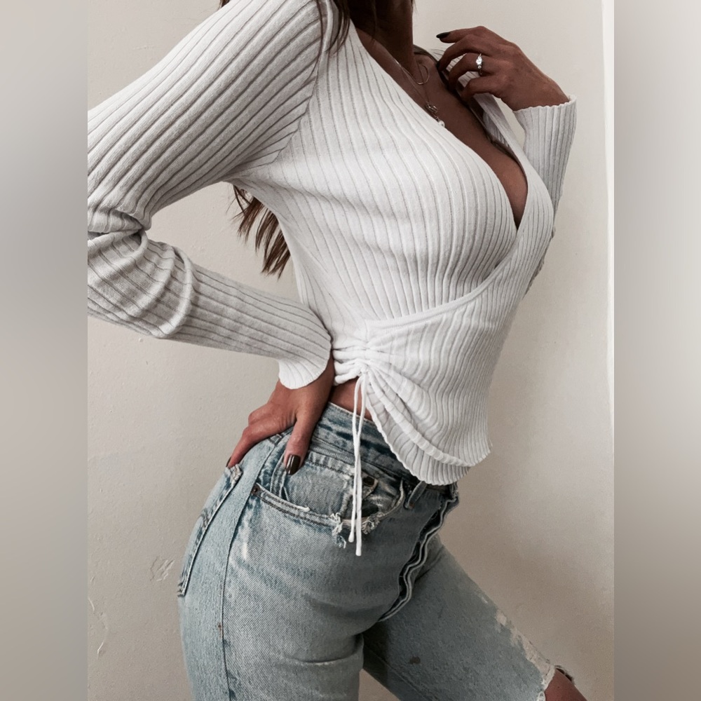 $108 LOVERS + FRIENDS RIBBED WRAP MAJORELLE FOR LOVE LEMONS TULAROSA REVOLVE Y2K